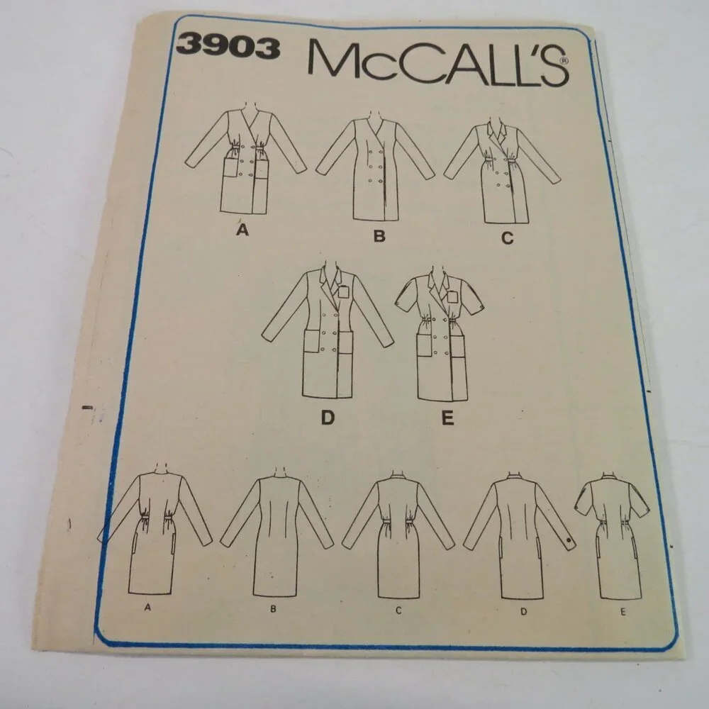 McCall's 3903 sewing pattern size 16-18 dress (fitted) double breasted button